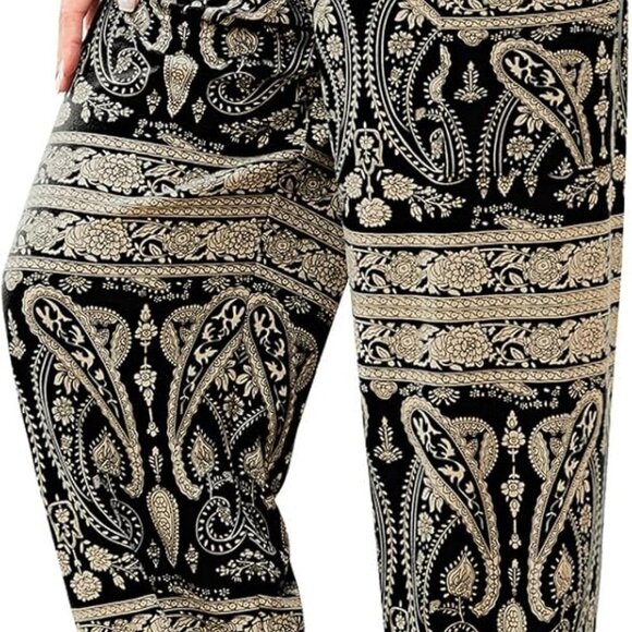 Pants - Women's Harem Pants, Hippie Palazzo Pants Boho Joggers Yoga Clothes with Pockets